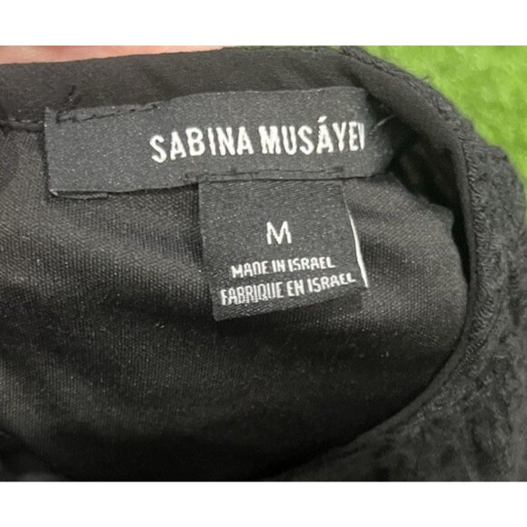 SABINA MUSAYEV Black Crinkly Cut-Out Agnes Mini Dress SZ 12 - Picture 3 of 11